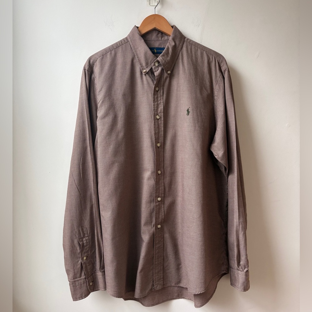 Ralph Lauren Brown Microcheck Button-Down Shirt - Picture 7 of 13